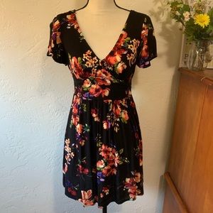 Black Floral Fall Mini Dress from Target